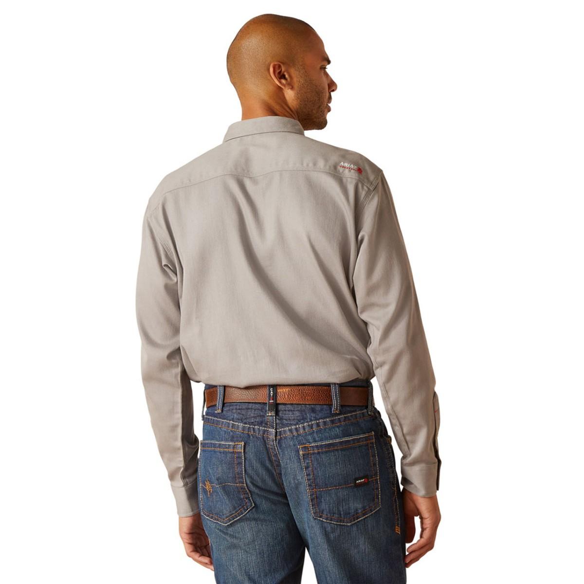 Ariat FR Solid Snap Work Shirt in Silver Fox